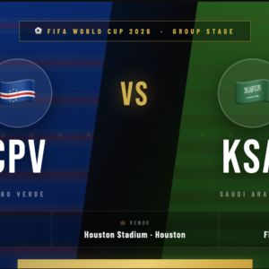 Cabo Verde π¨π» vs Saudi Arabia πΈπ¦ Tickets β FIFA World Cup 2026 | Premium Hospitality Packages
