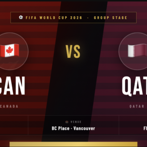 Canada vs Qatar Tickets – FIFA World Cup 2026 Vancouver | Group Stage