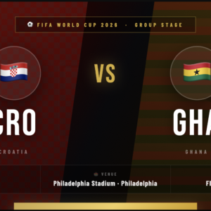 Croatia 🇭🇷 vs Ghana 🇬🇭 Tickets - FIFA World Cup 2026 Tickets (June 27, 2026)