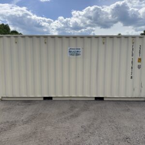 20′ x 8′ x 8.5′ Tall– Wind and Watertight **OFF RENT** Used Shipping / Storage Container – BEIGE | Outback Storage Containers